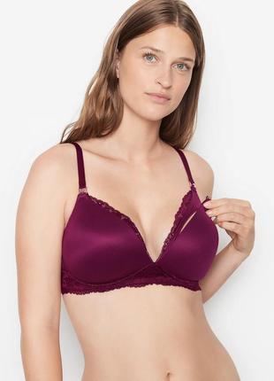 Новый бордовый бюстгальтер для кормления victoria's secret lace wing