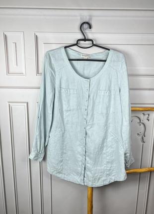 Льняна сорочка мʼятного кольору