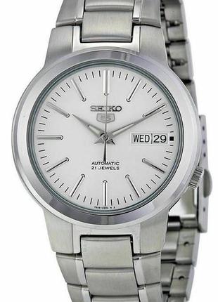 Новый часы seiko 5 automatic off white dial men's watch2 фото