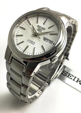 Новый часы seiko 5 automatic off white dial men's watch3 фото