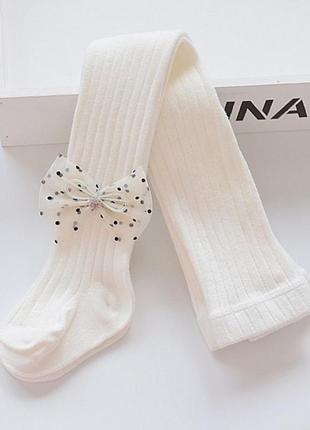 Белые колготки с бантиком