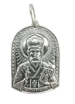Ладанка николай чудотворец из серебра 3583/1-ч