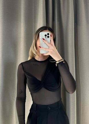 Лонгслив с сеткой