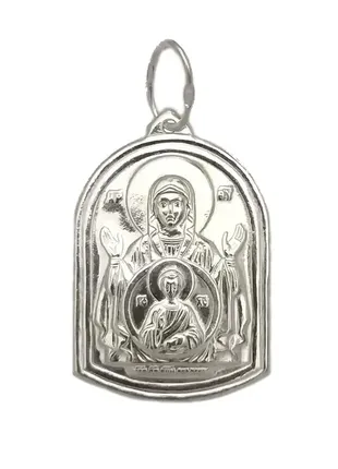 Серебряная подвеска-иконка божья матерь 37802-б