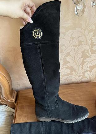 Зимние замшевые сапоги tommy hilfiger