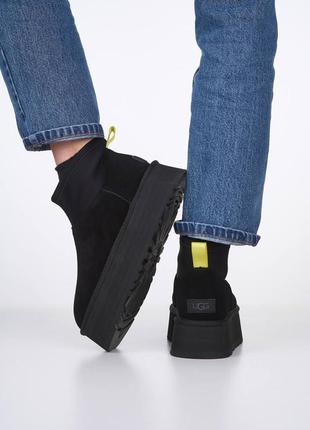 Ugg classic cat dipper black premium жіночі уггі угі угги уги на овчині