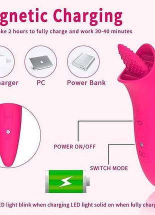 ♀️♂️ вибратор язык usb - красный 3