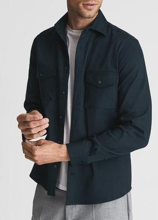 Темно-синя верхня рубашка reiss. over shirt. розмір m