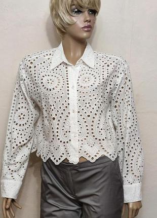 Хлопковый кроп топ рубашка  h&m /0000h/