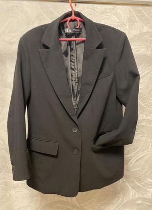 Жакет пиджак блейзер черный zara xs, оверсайз