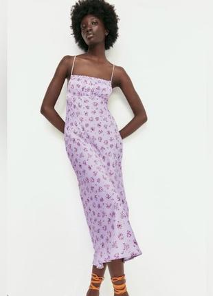 Платье zara из вискозы