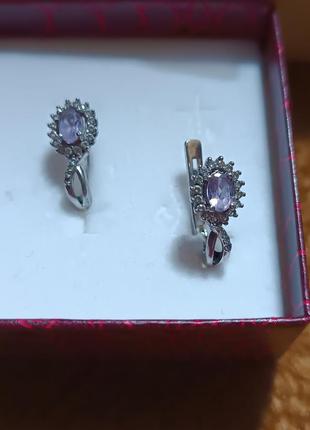 Сережки серебро 925 с аметистом