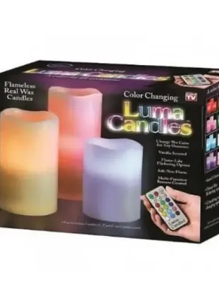 Світлодіодні led свічки luma candles з пультом, комплект 3 свічки