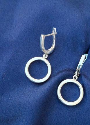 Серьги серебро 925 сережки серебряные круг имп 20509
