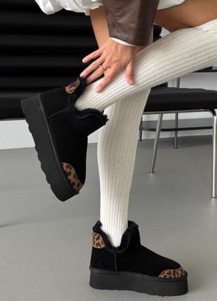 Угги натуральная замша на платформе зима угги