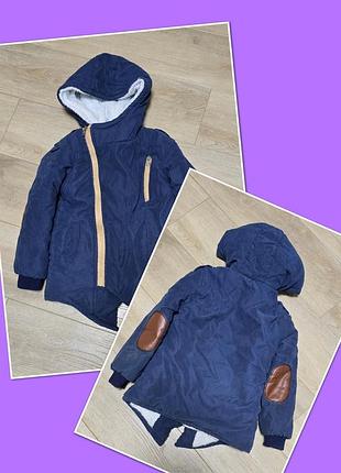 Теплюща куртка курточка зимова подовжена на хлопчика 5 років 110 розмір