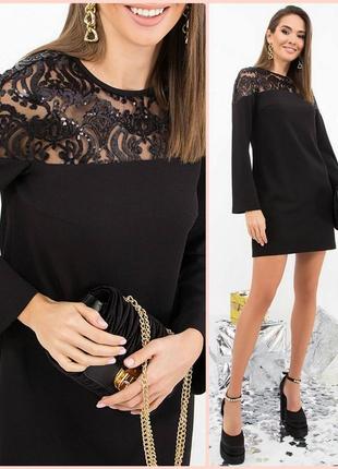 Розпродаж💕 нарядна вечiрня сукня з вишивкою💕 гарна якiсть * коротке чорне плаття