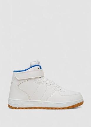 Кроссовки мужские зимние на меху бело-синий маломерит!