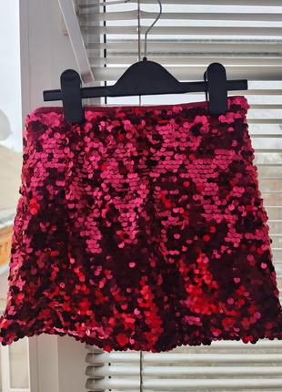 Жіноча підліткова міні спідниця в пайєтках дуже маленького розміру