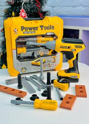 Набор инструментов детский с шуруповертом – 20 предметов