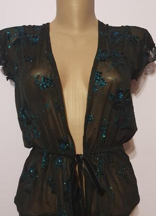 Прозора накидка болеро блуза на зав'язці