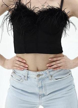 Корсетный топ из английских боа