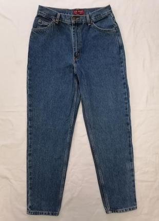 Женские базовые коттоновые синие джинсы мом
