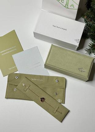 Браслет van cleef & arpels lucky spring, божья коровка с открытыми крылышками, розовое золото.