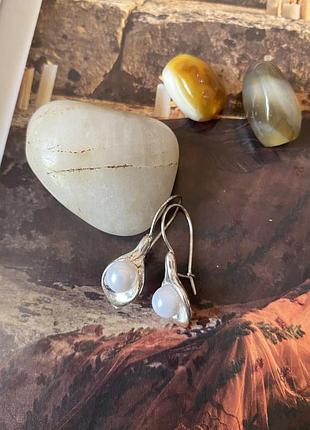 Вінтажні посріблені сережки avon