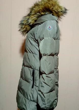 Пуховик moncler с натуральным мехом4 фото