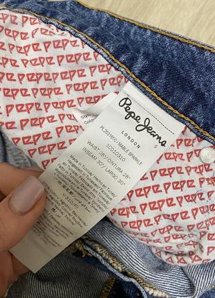 Джинси pepe jeans  прямі вкорочені сині трендові10 фото