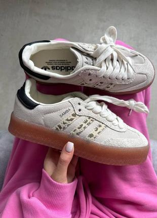Кросівки adidas samba platform leopard grey premium