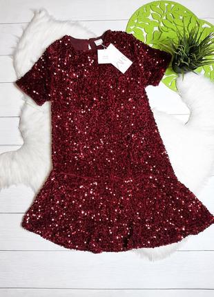 Красивое велюровое бархатное платье в пайетках zara