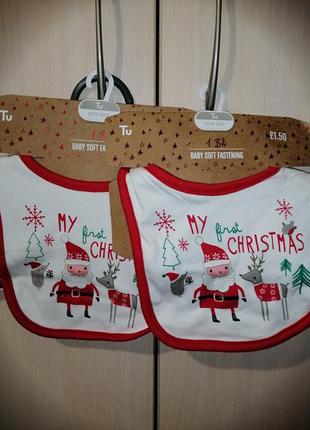 Слюнявчики слюнявчики с новогодним декором