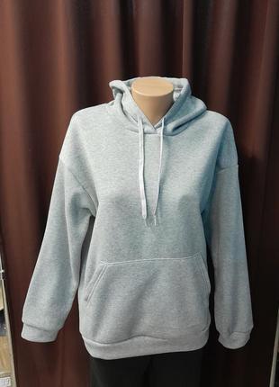Кофта спортивная женская серая на флисе д-6378. размеры:1,m-l,3