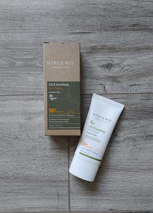 Сонцезахисний крем mary&may cica soothing sun cream spf50+ pa++++