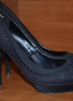 Красивые гипюровые кружевные туфли лодочки new look! черные чорні гіпюрові туфлі2 фото