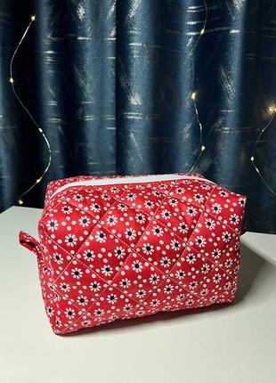 Хлопковая косметичка ручной работы в мелкую квику