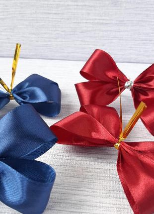 Декор, бантики з атласної стрічки