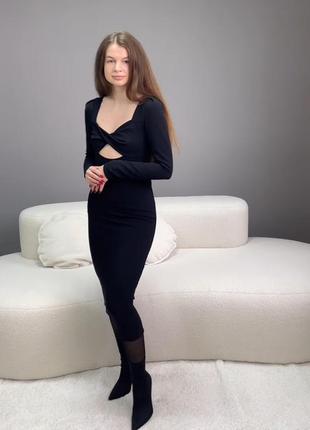 Чорна довга сукня h&m, плаття чорне жіноче