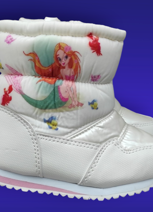 Білі євро, зимові термо черевики, дутики для дівчинки легкі (нюанси уточнювати стан)