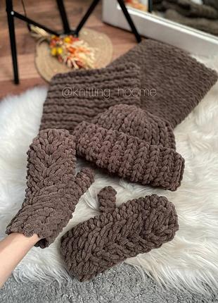 Handmade🤎 шапочка, рукавички, шапка, снуд, шарф