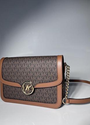 Женская сумка michael kors leida medium signature logo