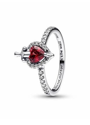 Серебряное кольцо кольца пандора pandora 193422c01 злая королева красное сердце меч камень серебро проба s925 ale новое с биркой и пломбой