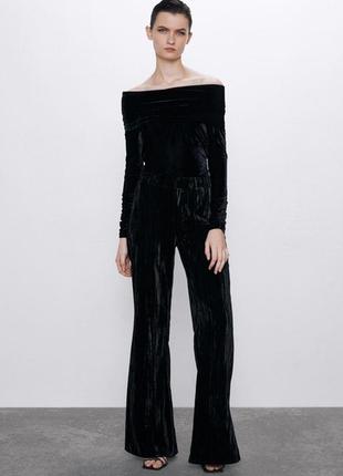 Велюрові оксамитові брюки zara