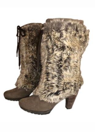 Винтажные меховые сапожки vintage y2k 2000s