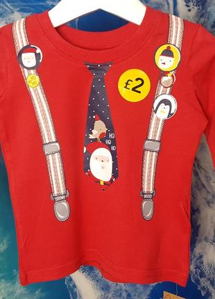 Новорічний реглан✨кофта✨ лонгслів для хлопчика на 6-9 місяців george