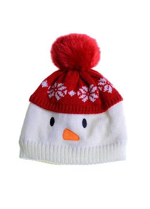 Шапка дитяча новорічна сніговик⛄️