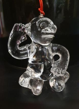 Колекційна фігурка "скляна мавпочка" (ялинкова прикраса іграшка)