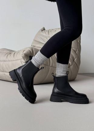 В наличии и под заказ зимние / деми челси натур кожа черные 36-40р